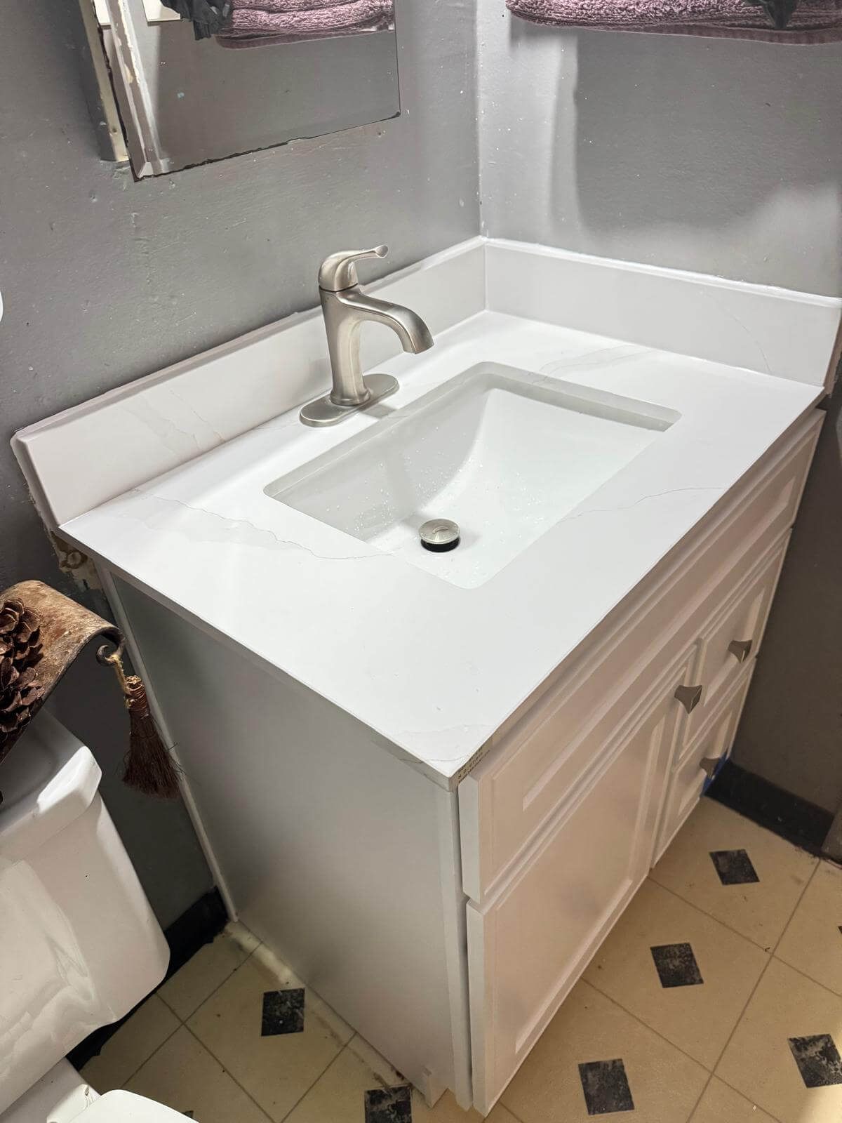 Vanity replacement after