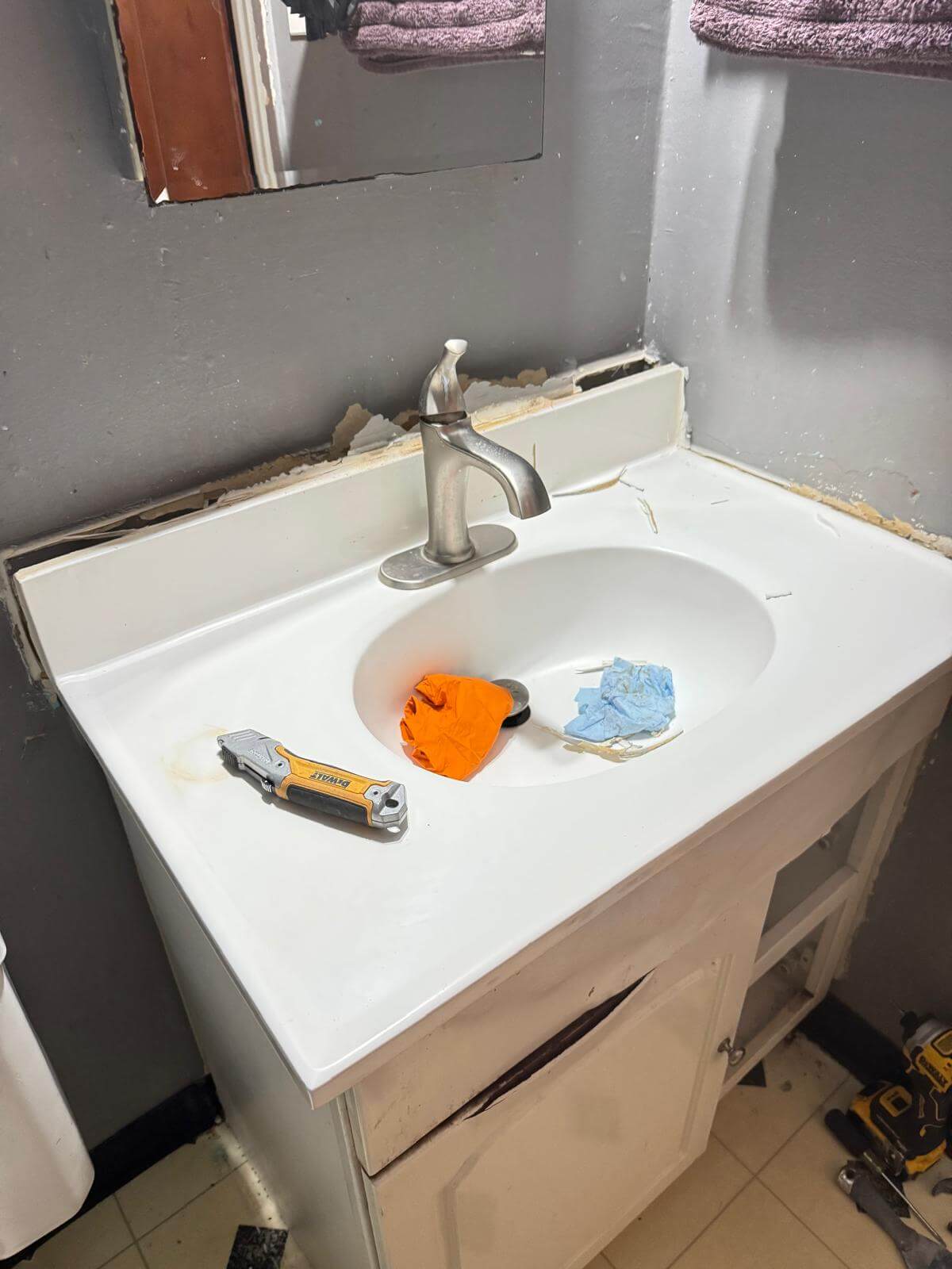 Vanity replacement before