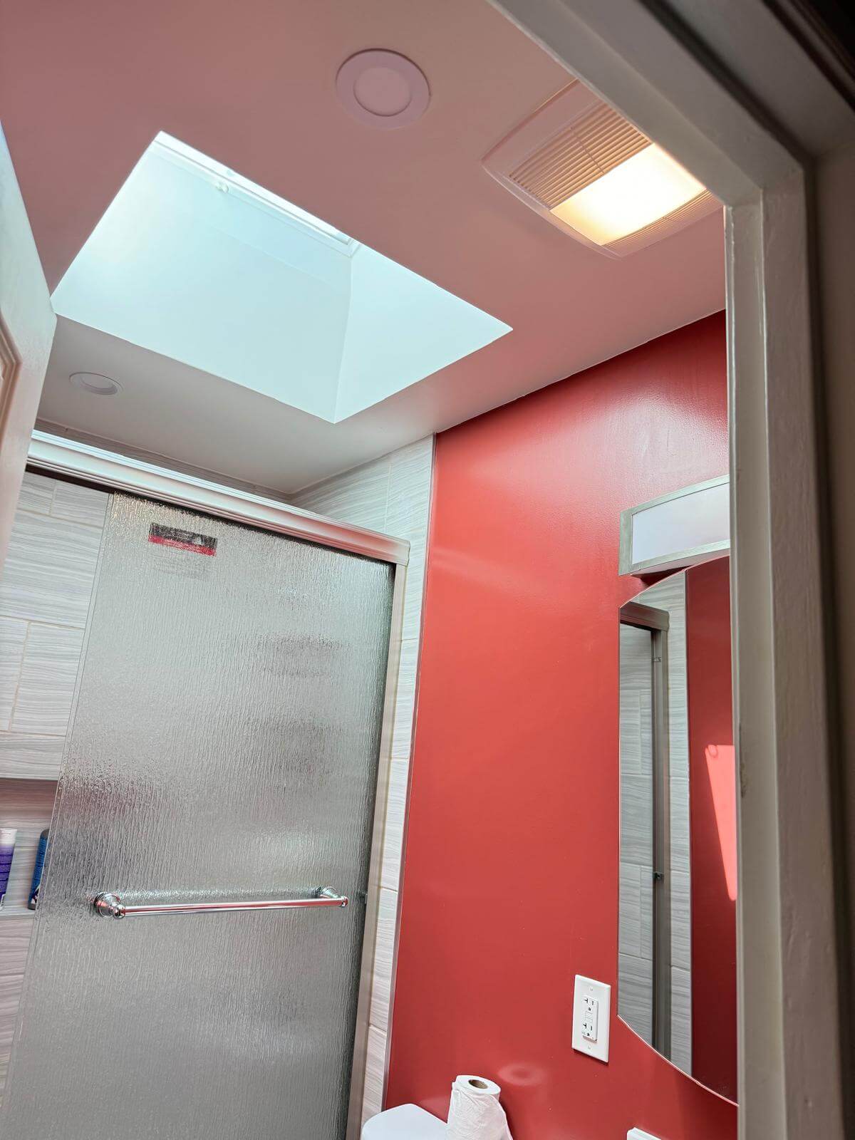 Bathroom skylight installation interior finish