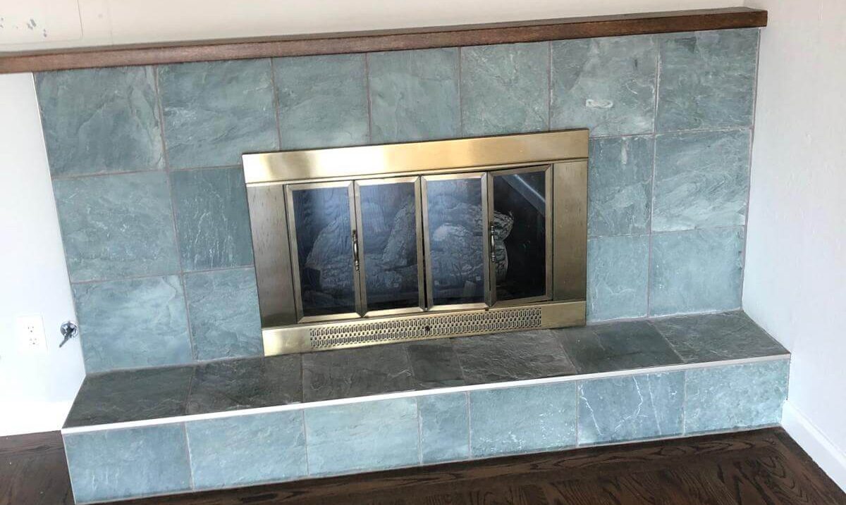 Fireplace tile installation